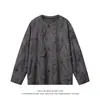 Camiseta de Manga Larga Estilo Americano para Hombre y Mujer, Cuello Redondo Holgado, Capa Base Interior, Suéter Casual con Rasgaduras T