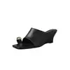 Sandalias de Metal Calado Estilo Francés para Mujer, Verano 2026, Elegantes Pantuflas sin Cierre para el Trabajo