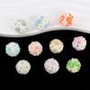 Luminosa simples flor rosa flor bola argila buraco reto contas DIY celular cadeia chaveiro colar saco cadeia acessórios de corrente