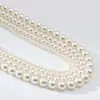 Collar de Perlas Redondas de Alta Calidad para Mujer, Clásico y Sencillo, Cadena Versátil para la Clavícula, Accesorio de Cuello de Moda y Elegante