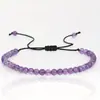 Pulsera de Abalorios Cruzados Europeos y Americanos de 4 mm Pulsera Ajustable Tejida Pulsera de Piedra Natural para Yoga Hecha a Mano Joyería para Damas
