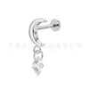 Stud de titanio G23 para labio marquise transfronterizo, aretes y colgantes de aleación de titanio finamente incrustados, joyería para piercing de hueso de la oreja con rosca interna