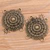 2 Colores 28 * 30 mm DIY aleación de zinc joyería vintage accesorios viento familia famosa conector flor lasaña poroso