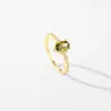Anillo Huevo de Paloma Fangxing para Mujer, Plata de Ley S925, Retro Francés Europeo y Americano Nicho Lujo Ligero Verde Oliva Anillo Abierto para Dedo Índice