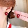 Pendientes Festivos Rojos de Año Nuevo para Mujer Pendientes de Temperamento de Alta Gama Nuevos Pendientes Calientes de Otoño e Invierno Pendientes de Boda de Año Nuevo