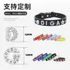 10mm Aleación de Cromo Diamante Capital Letra Inglesa Joyería Hecho a Mano DIY Garra de Gato Corazón Accesorios para Collar de Mascota