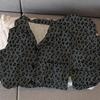 Pijama de algodão imitação estampa de leopardo de alta qualidade com senso coreano para mulheres, outono, manga longa, roupas casuais para casa, conjunto de duas peças, pode ser usado, foto real, atacado