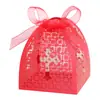 Caja de dulces para boda cortada con láser estilo europeo, caja de papel blanca con diseño de cruz hueca, caja de regalo para bautizo y comunión, en stock
