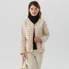 Al por mayor Ropa de casa casual cómoda de algodón tejido de color para mujer, transpirable, cálida, para aire acondicionado, top de manga larga 76105
