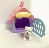 Casa de boneca para brincar, gaiola de cachorro, acessórios de brinquedo, decoração de cena, casinha de cachorro para animais de estimação, Casa de Gato 14.6g