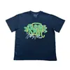 Camiseta de Manga Corta con Estampado de Letras Hip-Hop Americano Synaworld para Hombre, Top Casual Holgado de Cuello Redondo Estilo Europeo y Americano, Verano