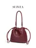 Bolso de mujer tejido de comercio exterior nuevo, bolso de hombro y bandolera para el trabajo, bolso de alta gama tipo 'bolsa de dumpling', bolso de mano tipo bolsa de la suerte con cordón