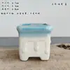 #Novo Vasinho de Suculenta Cerâmica Não Esmaltada Respirável Pequeno Lata de Leite Vaso de Ponta Quadrado Pequeno Fresco Gelo Rachado Esmalte Fluido Flor