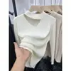 Suéter Feminino Gola Alta Canelado Slim Fit com Design Vazado, Novo Estilo Outono/Inverno 2026 Top Base