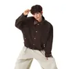 Jaqueta Patchwork Masculina Nova Outono/Inverno 2026 com Gola Lapela, Casaco Casual Solto de Alta Qualidade Estilo Coreano Tendência para Adolescentes
