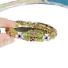 Stock Directo de Fábrica Pulsera Esmaltada Pequeña Floral Hueca con Flores de Colores e Incrustaciones de Diamantes, Broche cloisonné Joyería al por Mayor