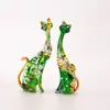 Decoración del Hogar Estilo Europeo con Veta de Madera Sintética, Pintura al Óleo de Gatos, Adornos de Animales Gato Pareja, Regalo de San Valentín Artesanía de Resina