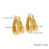 Pendientes de Acero Inoxidable con Galvanoplastia al Vacío en Forma de C, Aros Exagerados de Textura Estilo Europeo y Americano, Pendientes de Diseño de Nicho para Mujer