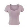 Camiseta Manga Corta Escote en V Ceñida a la Cintura Estilo Puro Deseo Manga Corta, Nuevo Modelo de Verano, Top Básico Sexy Ajustado de Color Sólido