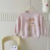 2026 Nueva Sudadera Versátil Estilo Coreano de Dibujos Animados para Bebé Niña, Primavera y Otoño, con Decoración 3D de Gato Dulce, Top de Moda