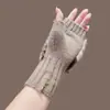 Luvas de Urso de Desenho Animado Japonesas e Coreanas de Outono e Inverno Espessas e de Veludo Multicamadas Versáteis para Meninas Doces com Cobertura para os Dedos para Sair e Pedalar