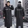 Capa de Chuva Longa de Peça Única para Adultos Anti-Tempestade Unissex para Caminhada ao Ar Livre Poncho Espesso de Corpo Inteiro para Obra Refletivo