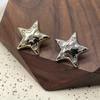 Botão de metal estrela de cinco pontas Fivela pequena de fragrância com incrustação de diamante costurada à mão para terno feminino suéter casaco casaco de tweed