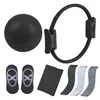 Anillo de Pilates Juego de Siete Piezas con Correa de Asistencia para Estirar, Banda de Resistencia de Silicona, Calcetines de Yoga, Pelota de Yoga, Combo Adelgazante