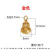 Plata de Ley S925 Incrustada con Diamantes, Colgante Hueco de Calabaza de la Suerte Chapado en Oro, Accesorio de Joyería de Plata para Pulsera DIY, Colgante de Collar