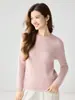Nuevo suéter de cachemira 100% pura para mujer, cuello redondo, manga larga, tejido, holgado, simple, versátil, top cálido