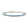 Pulsera de Plata 925 Europea y Americana Transfronteriza Moda Femenina Color Todas las Combinaciones Cadena de Tenis para Niñas Zirconia Incrustada Plata Joyería de Mano 3MM