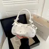Bolso de Hombro Único con Estampado de Nicho Estilo Coreano para Mujer 2026 Nuevo Bolso de Mano Simple Fruncido Bolso Cruzado PU para Viajes