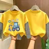 Camiseta de manga larga para niño 2026 nuevo modelo, camiseta básica de dibujos animados para niño, camiseta interior de algodón puro a rayas para otoño, estilo primavera y otoño