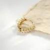 Brincos de Argola Hensen Jewelry Cor Dourado Café Claro Versáteis Estilo Vintage Outono e Inverno Micro-Incustados com Zircônia de Luxo Leve