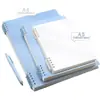 Cuaderno de Hojas Sueltas Antideslizante B5 con Espiral Desmontable, Adecuado para Estudiantes de Secundaria y Preparación de Exámenes de Posgrado, A5 Azul Sencillo y Fresco