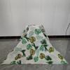 Tela de Algodón y Lino Lona de Lino Escandinava Fresca Pequeña Planta Verde Tela Gruesa Estampada Mantel DIY Tela para Cortina de Fondo