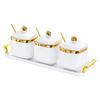 Tarro de Condimentos de Cocina de Lujo Ligero Cerámico Salero Botella de Condimentos Juego de Tarros de Condimentos de Alta Gama Sal Doméstica Caja de Condimentos de Alta Gama