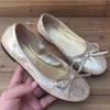 Bailarinas de Ballet con Lazo de Seda Parisinas para Mujer, Punta Redonda, Escote Bajo, Planas, Slip-on, Zapatos Mary Jane Suaves Plateados