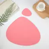 Set de Cuero de Punto Transfronterizo Gota de Agua + Posavasos Mantel para Mesa de Comedor Occidental Posavasos para Té Mantel Aislante Simple de Doble Cara Mantel para Comida Occidental