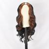 Peluca europea y americana transfronteriza V-shaped cabello largo rizado V-part pelucas mezclado dorado onda grande fibra química tocado fabricantes Xuchang