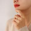 Anillo de mujer A322 con diseño geométrico abierto, liso, de acero de titanio y oro de 18 quilates, estilo japonés y coreano, con viento frío transfronterizo
