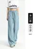 Pantalones de algodón aterciopelado europeos de pierna ancha para mujer para invierno, pantalones de chenilla de cintura alta fluidos hasta el suelo, pantalones rectos de pana forrados de polar
