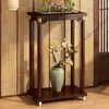 Suporte de Flores Decorativo Prateleira de Flores Varanda de Chão Móvel Bambu Interior Multi-Camadas Suporte de Chão Atacado
