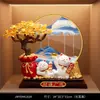 Árbol de Dinero Pintura de Arena Movediza Gatos de la Suerte Adornos Decoración de Sala de Estar Regalo de Mudanza a Casa Nueva Regalo de Inauguración de Casa Nueva Hogar