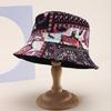 Sombrero de pescador nuevo transfronterizo europeo y americano con estampado de colores a juego, sombrero de lavabo de doble cara, parasol para las cuatro estaciones, sombrero informal para niños a la moda