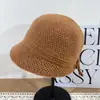 Sombrero de Punto Estilo Coreano con Lazo para Mujer Ala Ancha Hace que la Cara Parezca Más Pequeña Sombrero de Pescador Tejido Cálido y Moderno para Otoño e Invierno Sombrero de Cubo Versátil
