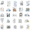 50 Exquisitos Stickers de Acuarela con Temática Invernal Mascotas Transparentes Impermeables Pegatinas de Decoración DIY para Diarios, Fundas de Teléfono y Cuadernos