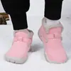 Botas de Neve de Inverno com Forro de Fleece para Meninos e Meninas, Botas Curtas de Algodão Antiderrapantes, Sapatos Infantis Quentes de Camurça com Velcro de Corte Baixo