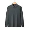Camisa Polo de Manga Larga con Media Cremallera Estilo Minimalista Japonés de Otoño para Hombre, Color Sólido, Estilo Perezoso, Estética Ins, Versátil, Top con Cuello