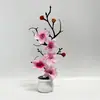 Jarrón Pequeño de Vino Flor Artificial Hiedra de Invierno Bonsái Artificial para Escritorio del Hogar Hiedra de Invierno de Seda Planta en Maceta Flor Falsa Estilo Chino Adorno Decorativo